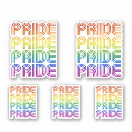 Rainbow Pride Retro Aufkleber (Vorderseite)
