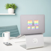 Rainbow Pride Retro Aufkleber (Laptop auf Schreibtisch)