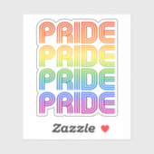 Rainbow Pride Retro Aufkleber (Blatt)