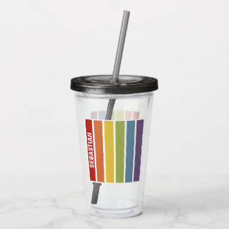 Rainbow Pride Retro Farbverläufe Acryltrinkbecher