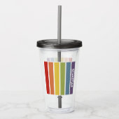 Rainbow Pride Retro Farbverläufe Acryltrinkbecher (Vorderseite)