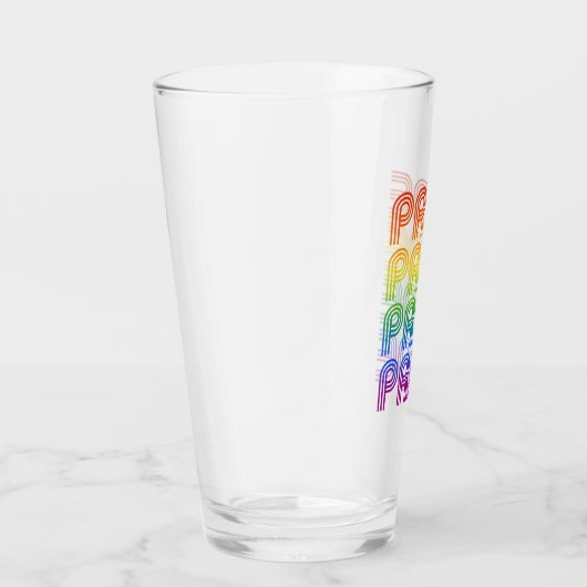 Rainbow Pride Retro Glas (Rechts)