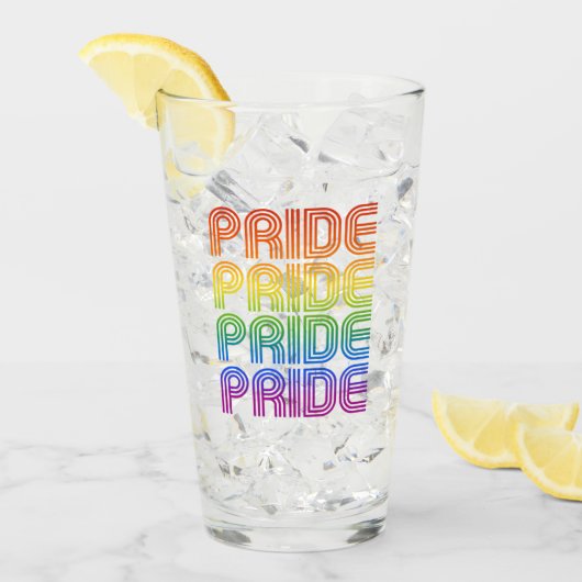 Rainbow Pride Retro Glas (Vorderseite Ice)