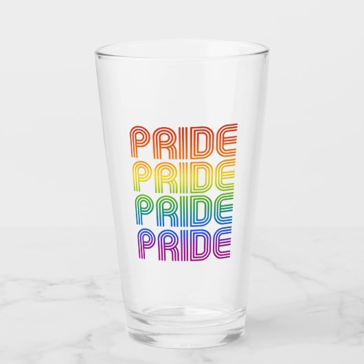 Rainbow Pride Retro Glas (Vorderseite)