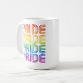 Rainbow Pride Retro Kaffeetasse (Vorderseite Links)
