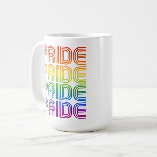 Rainbow Pride Retro Kaffeetasse (Vorderseite Links)