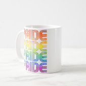 Rainbow Pride Retro Kaffeetasse (Vorderseite Links)