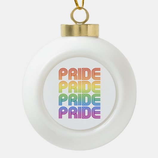 Rainbow Pride Retro Keramik Kugel-Ornament (Vorderseite)