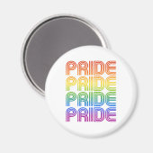Rainbow Pride Retro Magnet (Vorderseite/Rückseite)