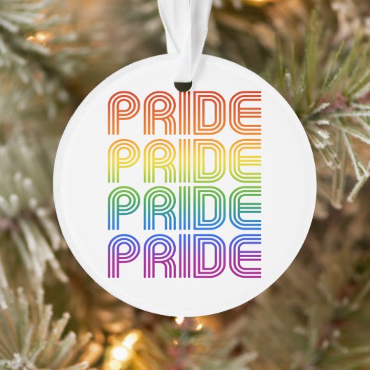 Rainbow Pride Retro Ornament (Baum)