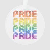 Rainbow Pride Retro Ornament (Vorderseite)