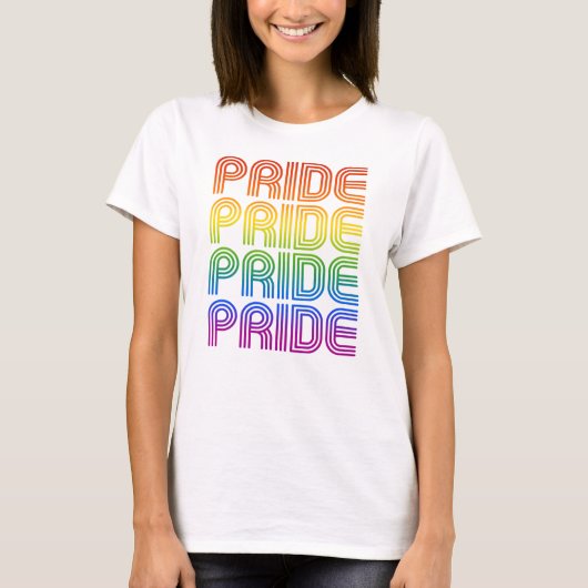 Rainbow Pride Retro T-Shirt (Vorderseite)