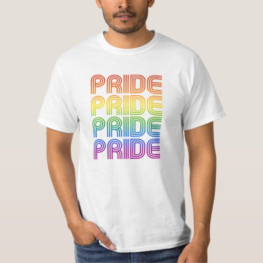 Rainbow Pride Retro T-Shirt (Vorderseite)