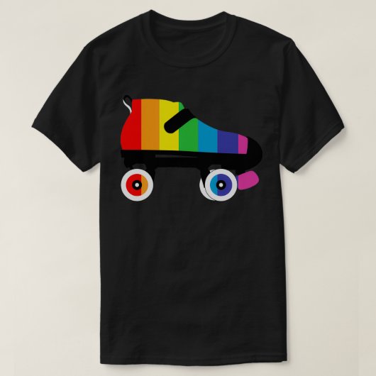 Rainbow Pride Roller Derby Skate Streifen T-Shirt (Design vorne)