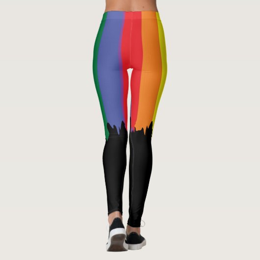 Rainbow Pride Running Paint New Fun Leggings (Rückseite)