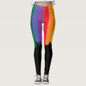 Rainbow Pride Running Paint New Fun Leggings (Vorderseite)