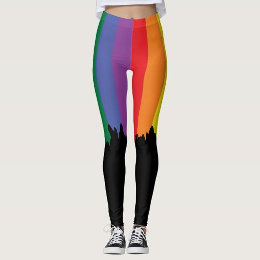 Rainbow Pride Running Paint New Fun Leggings (Vorderseite)
