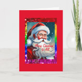 Rainbow Pride Santa 5" x 7" Weihnachtskarte Karte (Vorderseite)