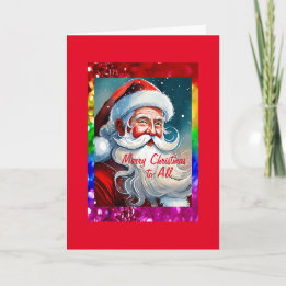 Rainbow Pride Santa 5" x 7" Weihnachtskarte Karte