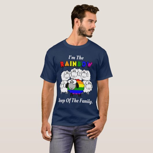 Rainbow Pride Sheep (für dunkle Farben) T-Shirt (Vorne ganz)