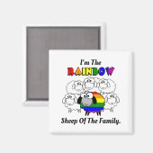 Rainbow Pride Sheep Magnet (Vorderseite/Rückseite)