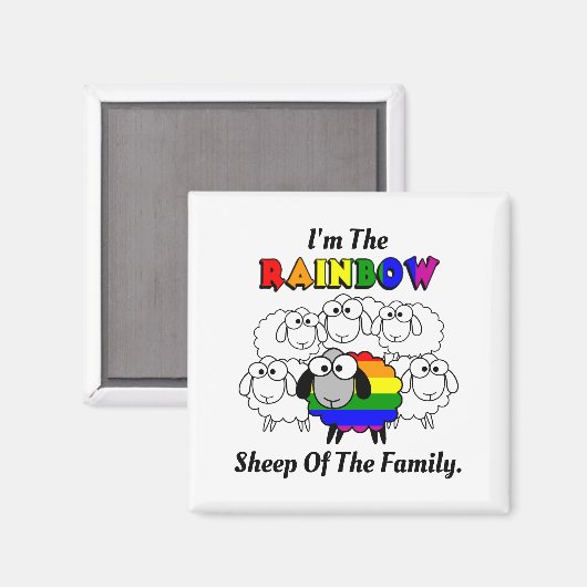 Rainbow Pride Sheep Magnet (Vorderseite/Rückseite)