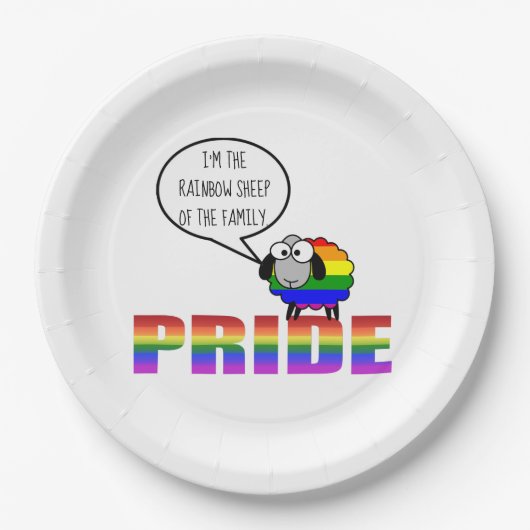 Rainbow Pride Sheep Paper Plate Pappteller (Vorderseite)