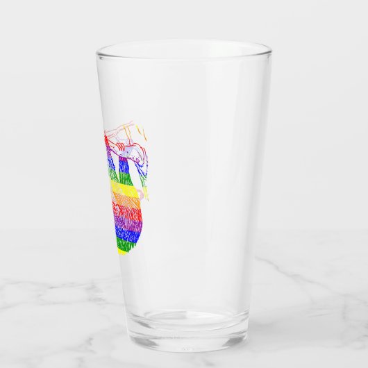 Rainbow Pride Sloth Drink Glass Glas (Links)