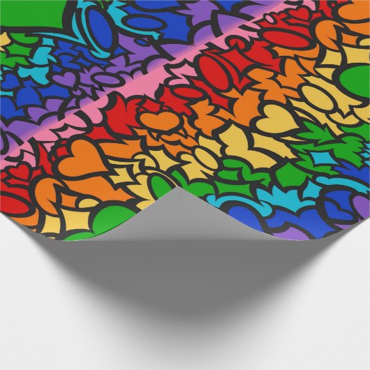 Rainbow Pride Squiggle Geschenkpapier (Ecke)