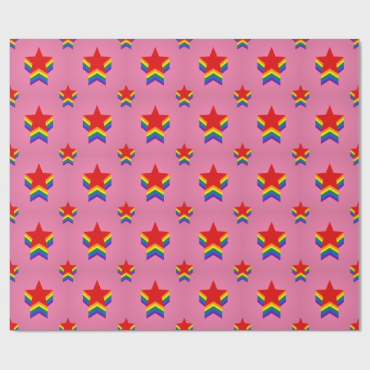 Rainbow pride stars Wrapping Paper Geschenkpapier (Flach)