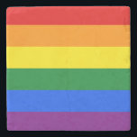 Rainbow Pride Steinuntersetzer<br><div class="desc">Die Regenbogenflagge repräsentiert das Diversity von Schwulen und Lesben auf der ganzen Welt. In der ursprünglichen 8-Farben Version stand Rosa für Sexualität,  rot für Leben,  orange für Heilung,  gelb für die Sonne,  grün für die Natur,  türkis für Kunst,  indigo für Harmonie und violett für Geist.</div>
