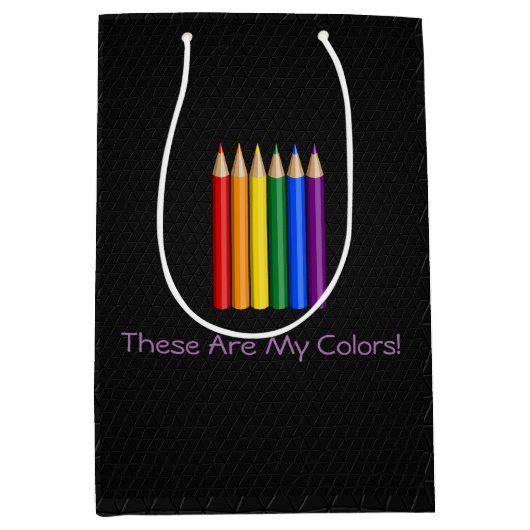 Rainbow-Pride-Stifte Mittlere Geschenktüte (Vorderseite)