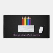 Rainbow-Pride-Stifte Schreibtischunterlage (Tastatur & Maus)