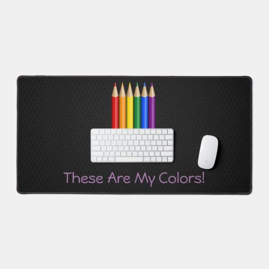 Rainbow-Pride-Stifte Schreibtischunterlage (Tastatur & Maus)