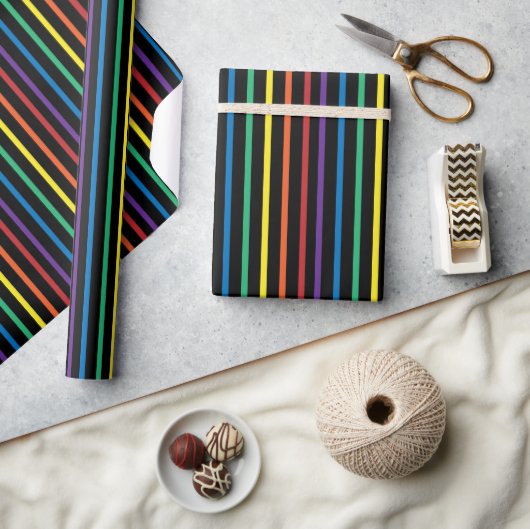 Rainbow Pride Stripe Wrapping Paper Geschenkpapier (Kunsthandwerk)