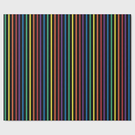 Rainbow Pride Stripe Wrapping Paper Geschenkpapier (Flach)