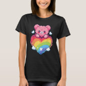 Rainbow Pride Teddy Bear LGBTQ+ Gay Lesbian Queer  T-Shirt (Vorderseite)
