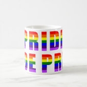 Rainbow Pride Text Art auf benutzerdefinierter Far Kaffeetasse (Mittel)
