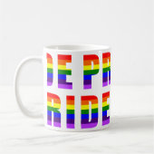 Rainbow Pride Text Art auf benutzerdefinierter Far Kaffeetasse (Links)