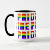 Rainbow Pride Text Art auf benutzerdefinierter Far Tasse (Links)
