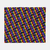 Rainbow Pride Text Art auf benutzerdefinierter sch Fleecedecke (Vorderseite (Horizontal))