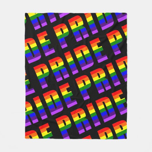 Rainbow Pride Text Art auf benutzerdefinierter sch Fleecedecke (Vorderseite)