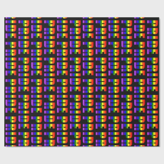 Rainbow Pride Text Art auf benutzerdefinierter sch Geschenkpapier (Flach)