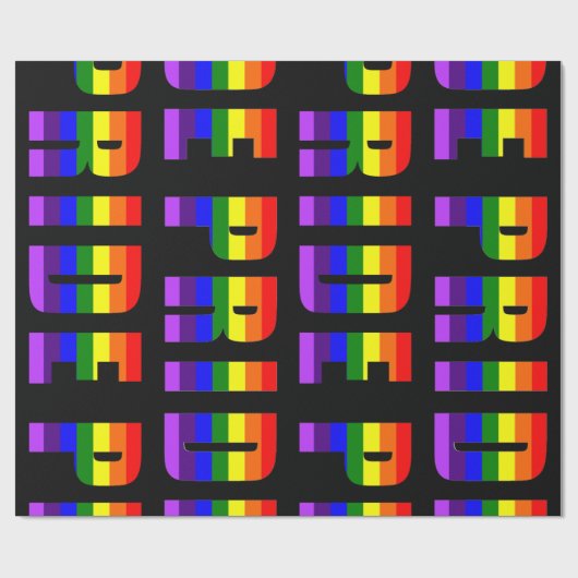 Rainbow Pride Text Art auf benutzerdefinierter sch Geschenkpapier (Flach)