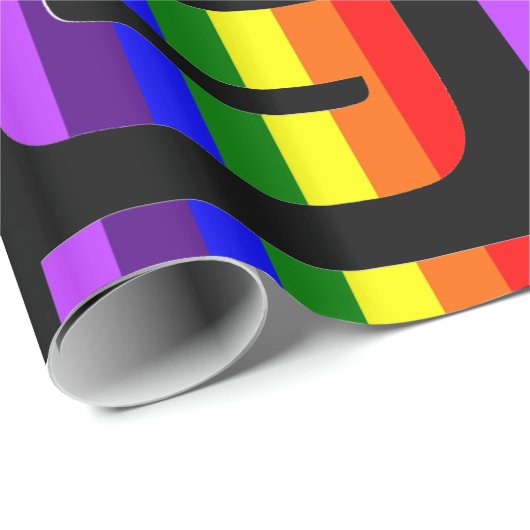 Rainbow Pride Text Art auf benutzerdefinierter sch Geschenkpapier (Rolleneckpunkt)