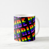 Rainbow Pride Text Art auf benutzerdefinierter sch Kaffeetasse (VorderseiteRechts)
