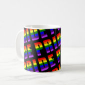 Rainbow Pride Text Art auf benutzerdefinierter sch Kaffeetasse (Vorderseite Links)