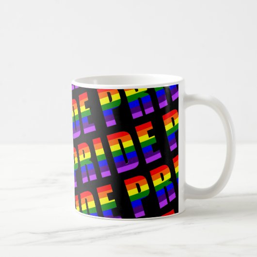 Rainbow Pride Text Art auf benutzerdefinierter sch Kaffeetasse (Rechts)