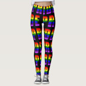 Rainbow Pride Text Art auf benutzerdefinierter sch Leggings (Vorderseite)