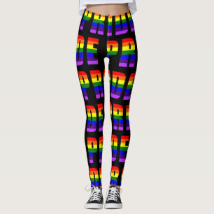 Rainbow Pride Text Art auf benutzerdefinierter sch Leggings
